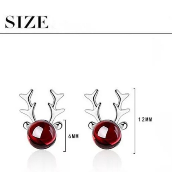 Sterling Silver 925 Rudolph Reindeer Earrings - Picture 4 of 4